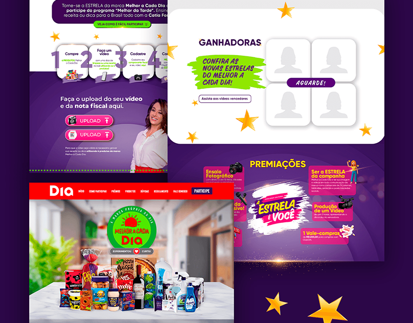 Projeto Mercado Dia do portfólio Volúpia, referência para sites por assinatura