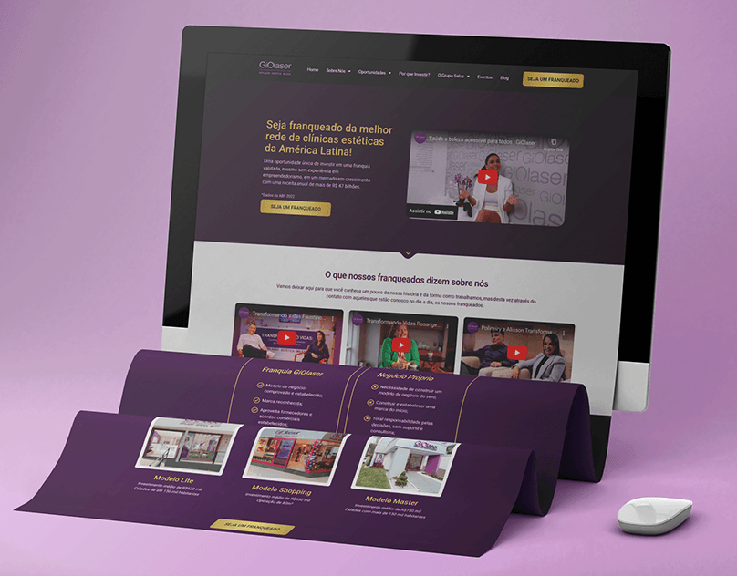 Projeto GiOlaser do portfólio Volúpia, referência para sites por assinatura